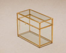 Load image into Gallery viewer, 4x6" Brass & Glass Upright Photo Print Box - Small 250 Photos