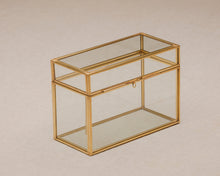 Load image into Gallery viewer, 4x6" Brass & Glass Upright Photo Print Box - Small 250 Photos