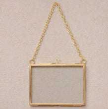 Load image into Gallery viewer, Mini Horizontal Brass Hanging Frame Wallet Photo 2.5x3.5 Ornament