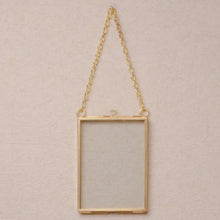Load image into Gallery viewer, Mini Vertical Brass Hanging Frame Wallet Photo 2.5x3.5 Ornament
