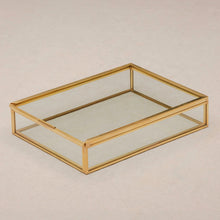 Load image into Gallery viewer, 5x7" Brass & Glass Photo Print Box with Sliding Lid