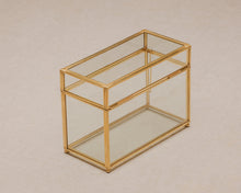 Load image into Gallery viewer, 4x6" Brass &amp; Glass Upright Photo Print Box - Small 250 Photos
