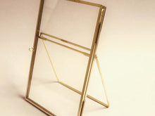 Load image into Gallery viewer, 4x6" Brass &amp; Glass Tabletop Photo Frame in Gold
