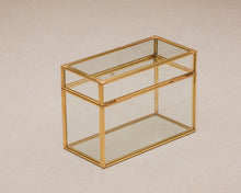Load image into Gallery viewer, 4x6" Brass &amp; Glass Upright Photo Print Box - Small 250 Photos
