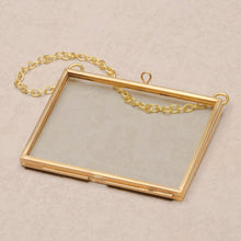 Load image into Gallery viewer, Mini Horizontal Brass Hanging Frame Wallet Photo 2.5x3.5 Ornament
