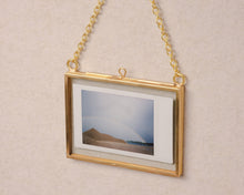 Load image into Gallery viewer, Mini Horizontal Brass Hanging Frame Wallet Photo 2.5x3.5 Ornament
