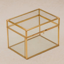 Load image into Gallery viewer, 4x6" Brass &amp; Glass Upright Photo Print Box - Large 325 Photos
