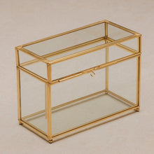 Load image into Gallery viewer, 4x6" Brass &amp; Glass Upright Photo Print Box - Small 250 Photos
