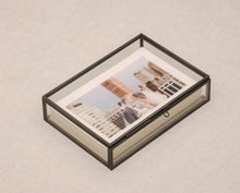 Load image into Gallery viewer, 4x6" Black Brass &amp; Glass Photo Print Box

